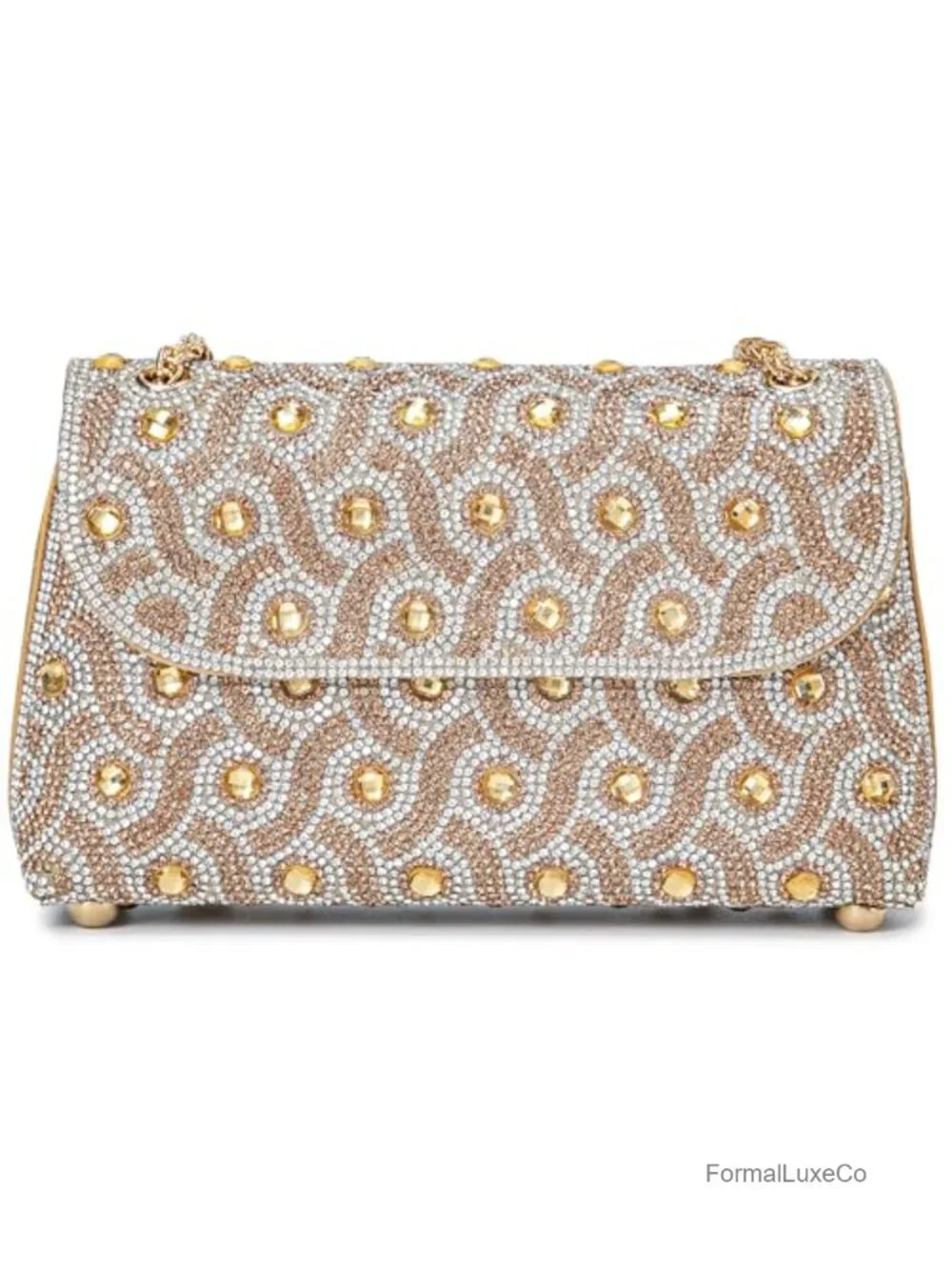 Rhinestone Chain Evening Clutch Shoulder Crossbody Bag Sparkly Square Purse